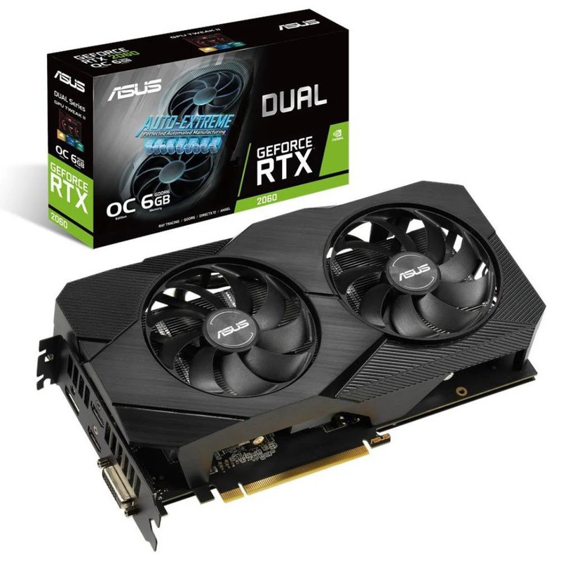 ASUS Dual GeForce RTX 2060 EVO OC 6GB GDDR6 Graphics Card - كرت الشاشة